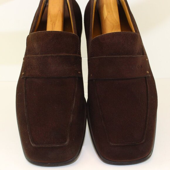 Louis Vuitton Brown Suede Leather Loafer Slip One Shoe (8.5 US) - Picture 1 of 14